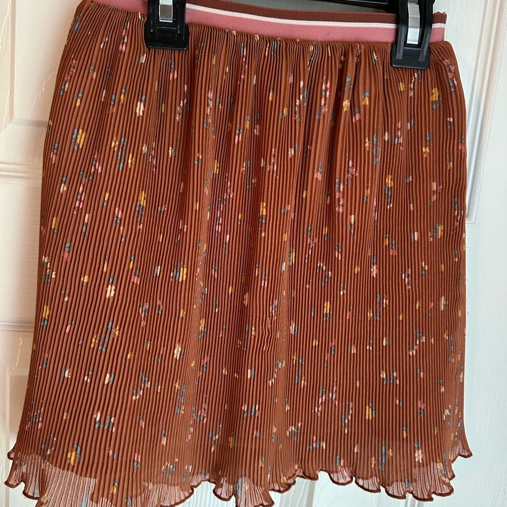 Matilda Jane Brown Skirt with Colorful Dots